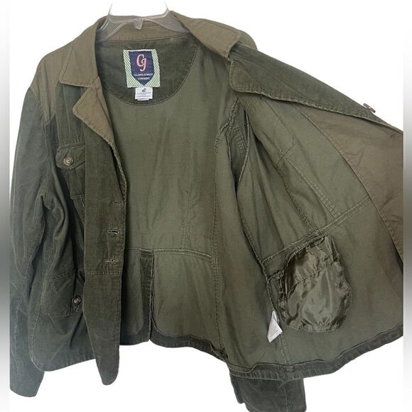 Caribbean Joe Olive Green Y2K Slouchy Corduroy Button Shacket XL - Picture 3 of 12